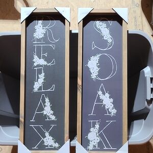 Wooden Relax and Soak Wall Art